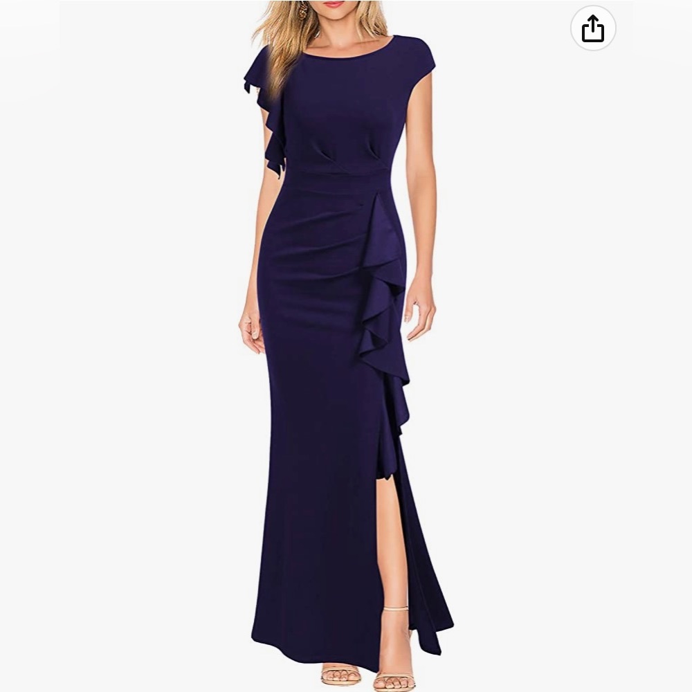 WOOSEA Ruffled Slit Long Mermaid Dress
